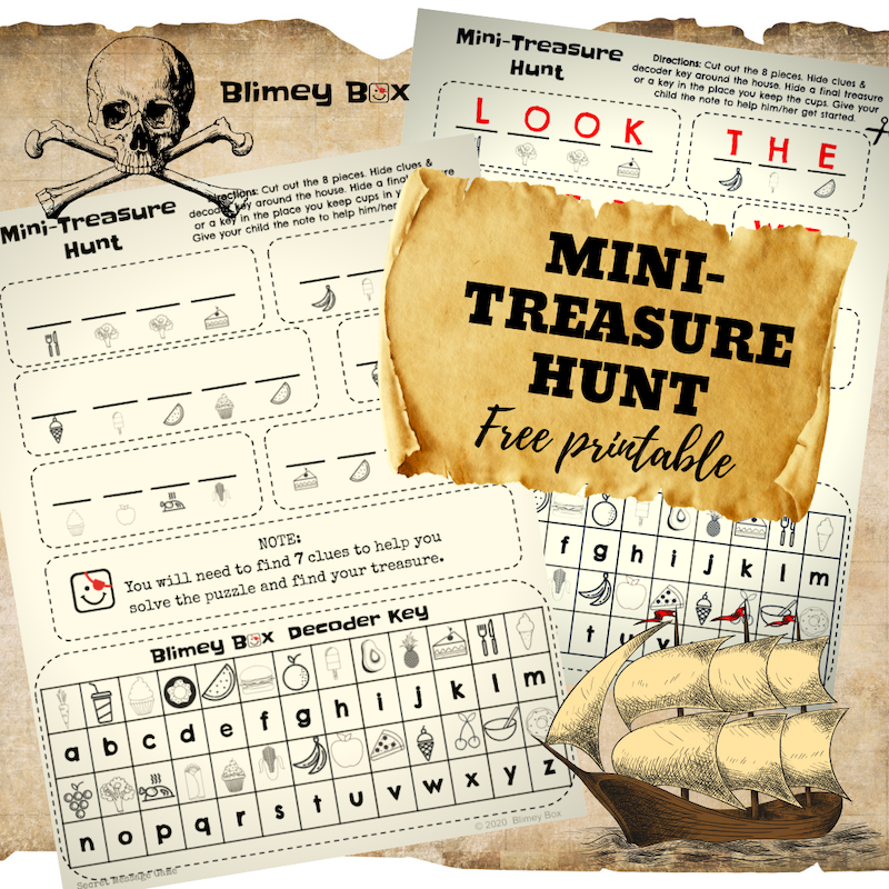 Mini-Treasure Hunt for kids (Free Printable)