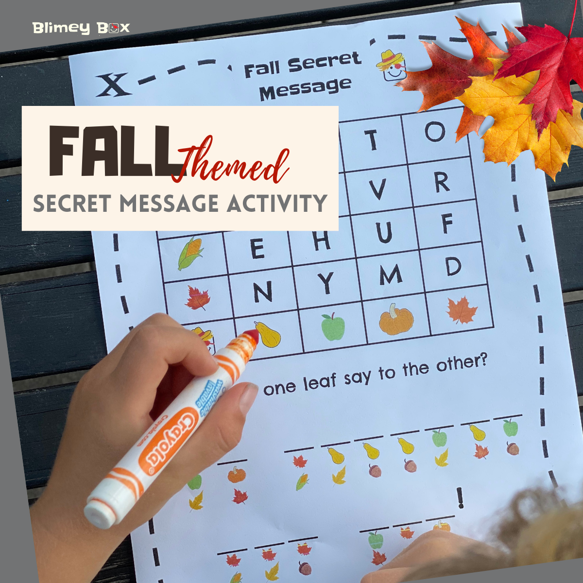 Fall Secret Message Activity – Blimey Box