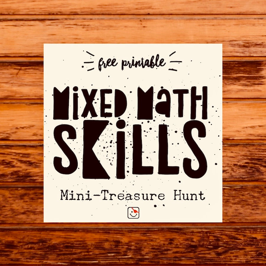 Mixed Math Skills Mini-Treasure Hunt for kids
