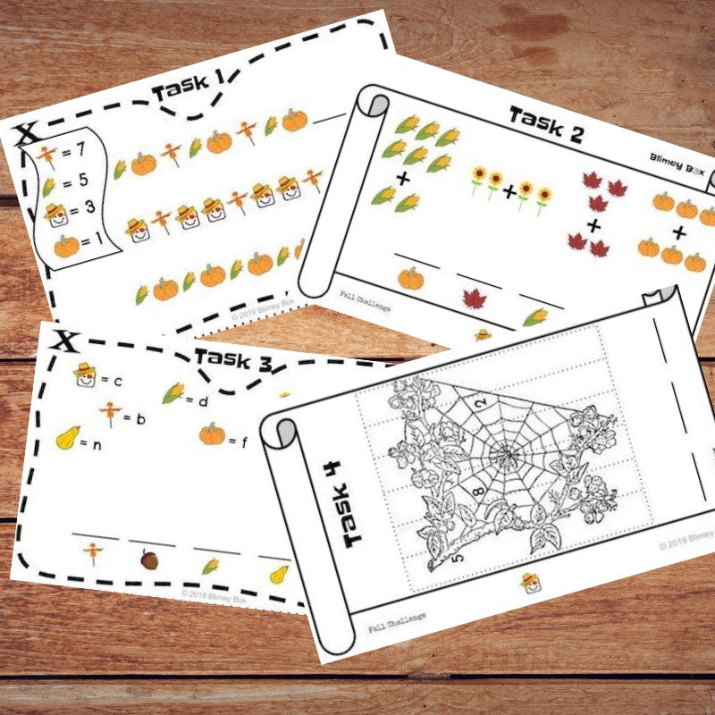 Fall-Theme Puzzle Game for Kids 5-6 (Free Printable)