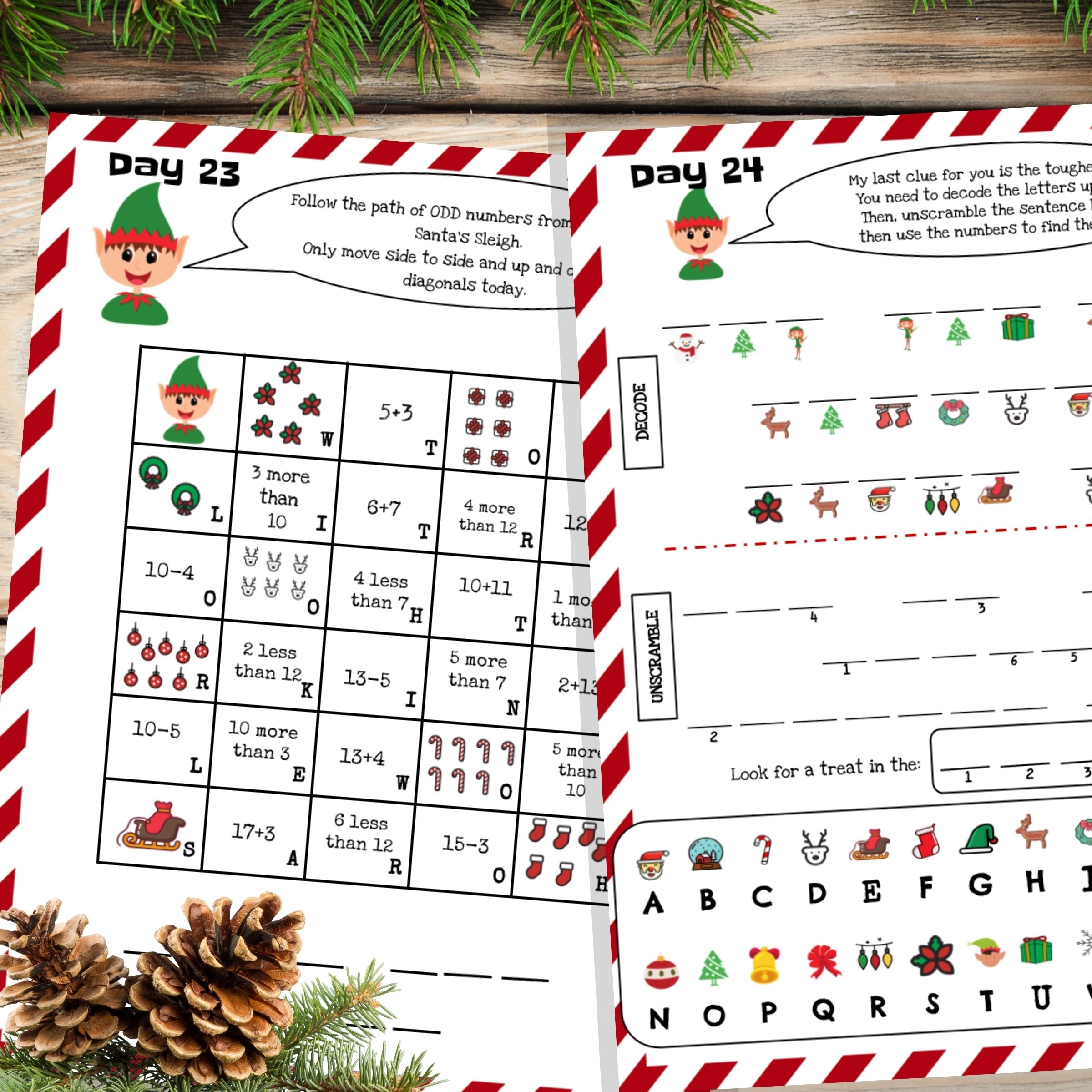24 Days of Christmas Countdown Treasure Hunt | Printable Advent Treasure Hunt | Digital Download