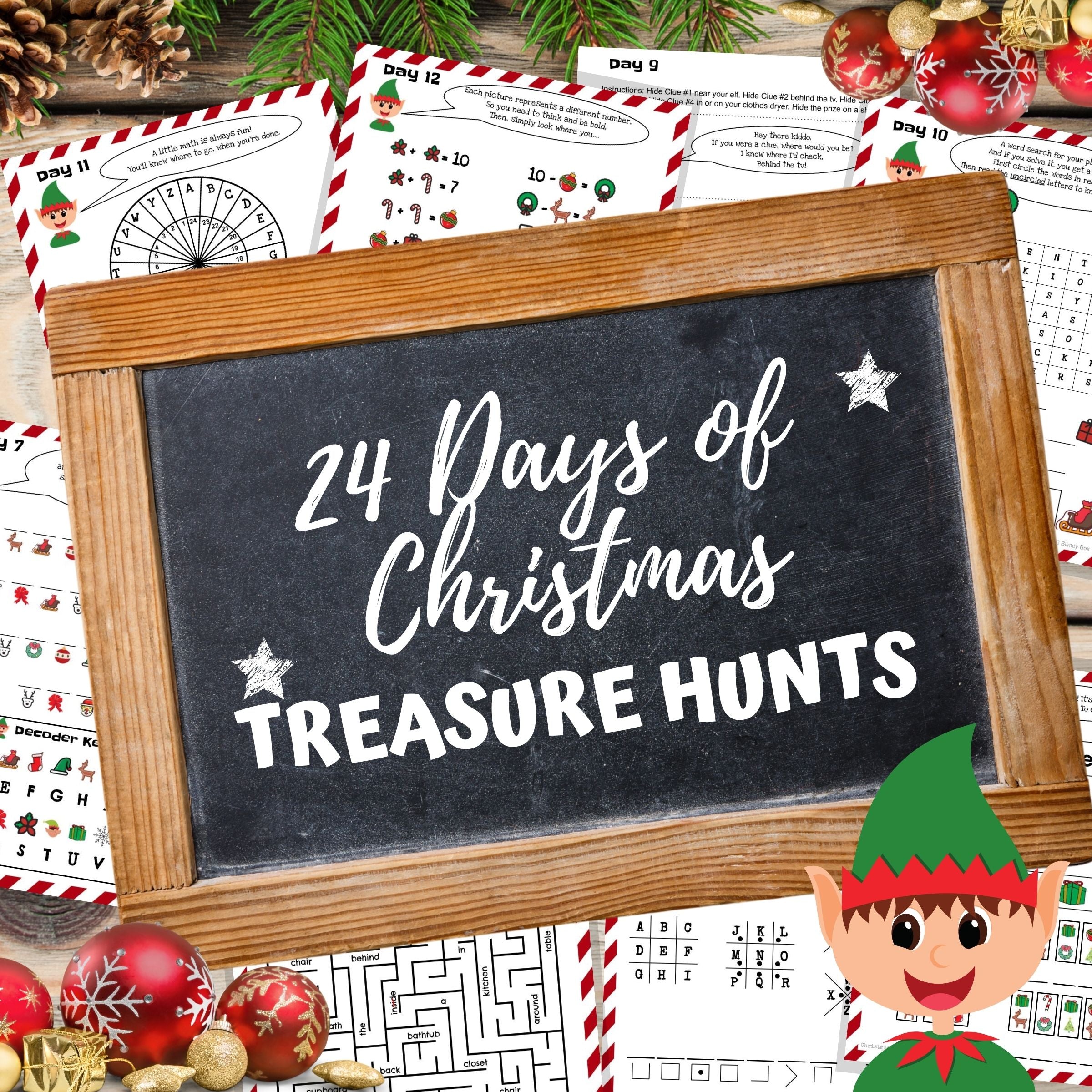 24 Days of Christmas Countdown Treasure Hunt | Printable Advent Treasure Hunt | Digital Download