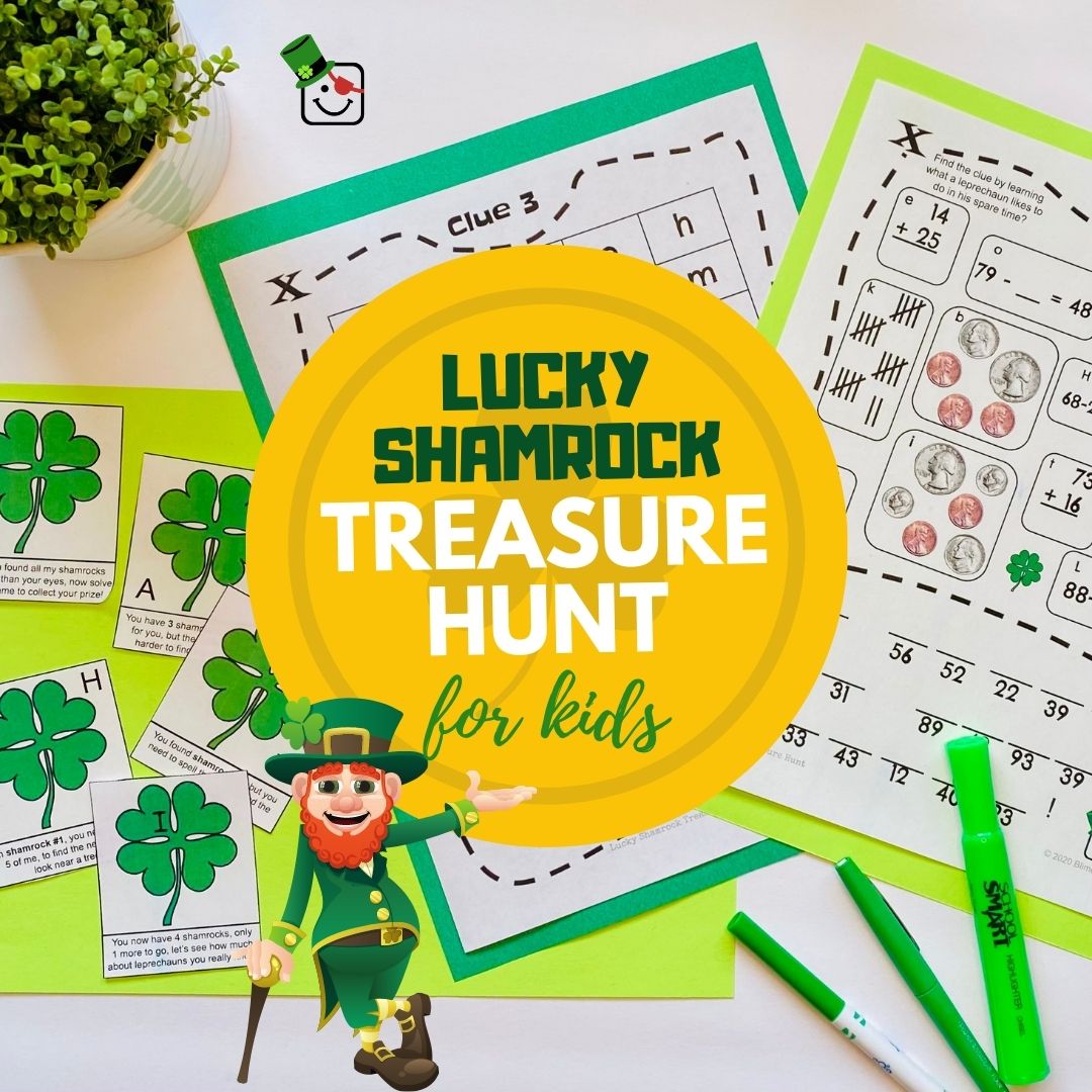 Lucky Shamrock Treasure Hunt for kids (ages 5-10) | Digital Download