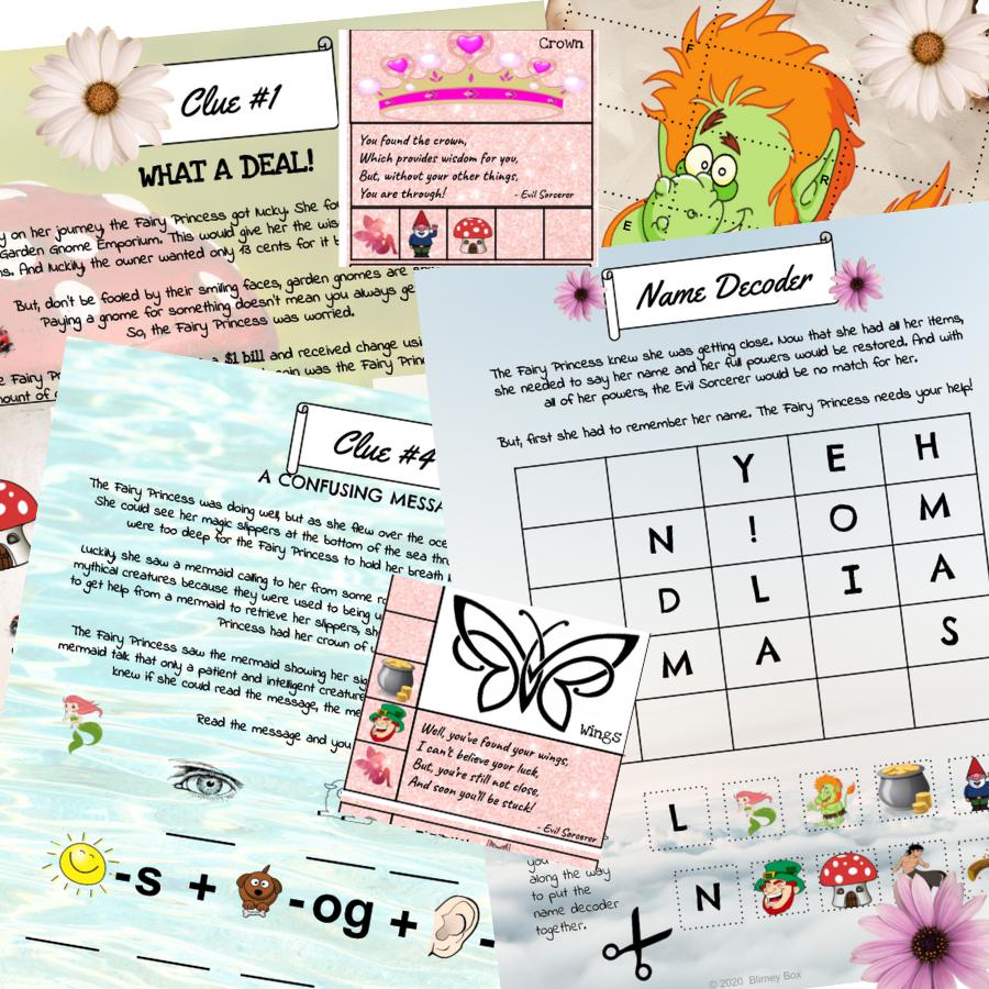 Fairy Princess Treasure Hunt | Escape Game for kids | Printable Treasure Hunt | Digital Download